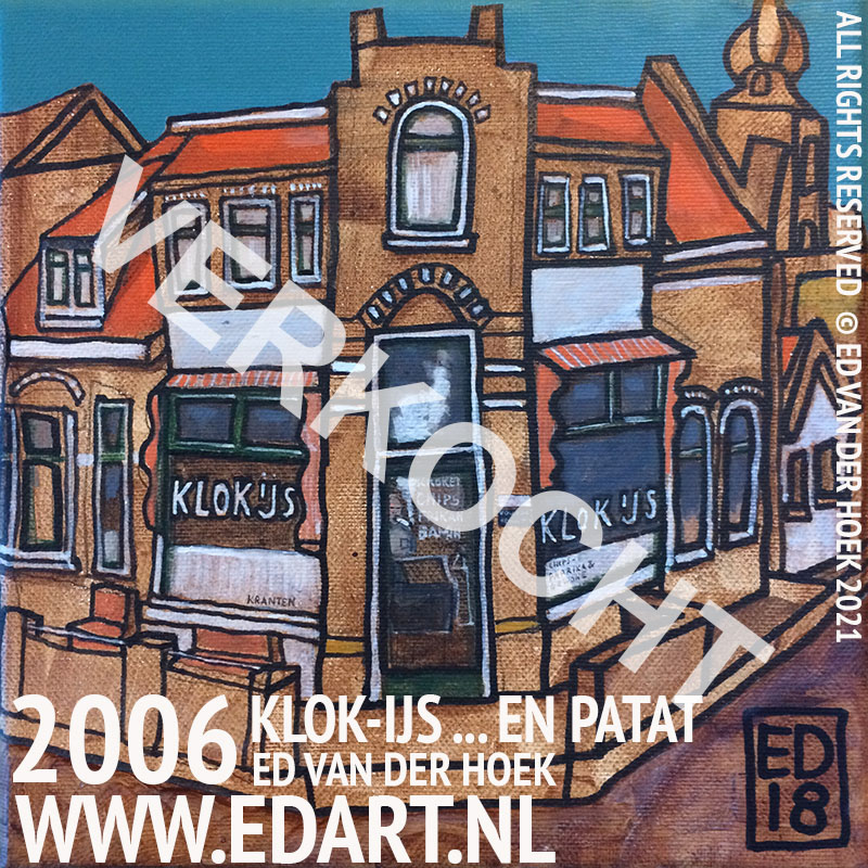 KLOK IJS ORIGINEEL SCHILDERIJ`